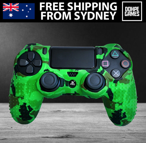 PS4 Controller Skins / Covers - Dohpe GREEN CAMO Style Protective Rubber Grip